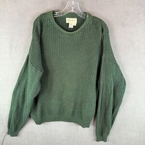 VTG 90s Eddie Bauer Mens Sweater Chunky Knit Heavyweight L USA Made Fisherman